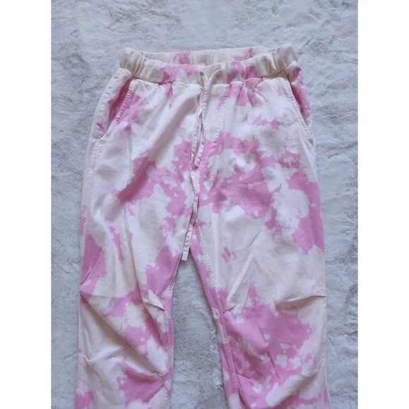 NWT Sundry Womens Tie Dye Jogger Pant Small Size 1 Pink Pockets High Rise $189 - Picture 2 of 10